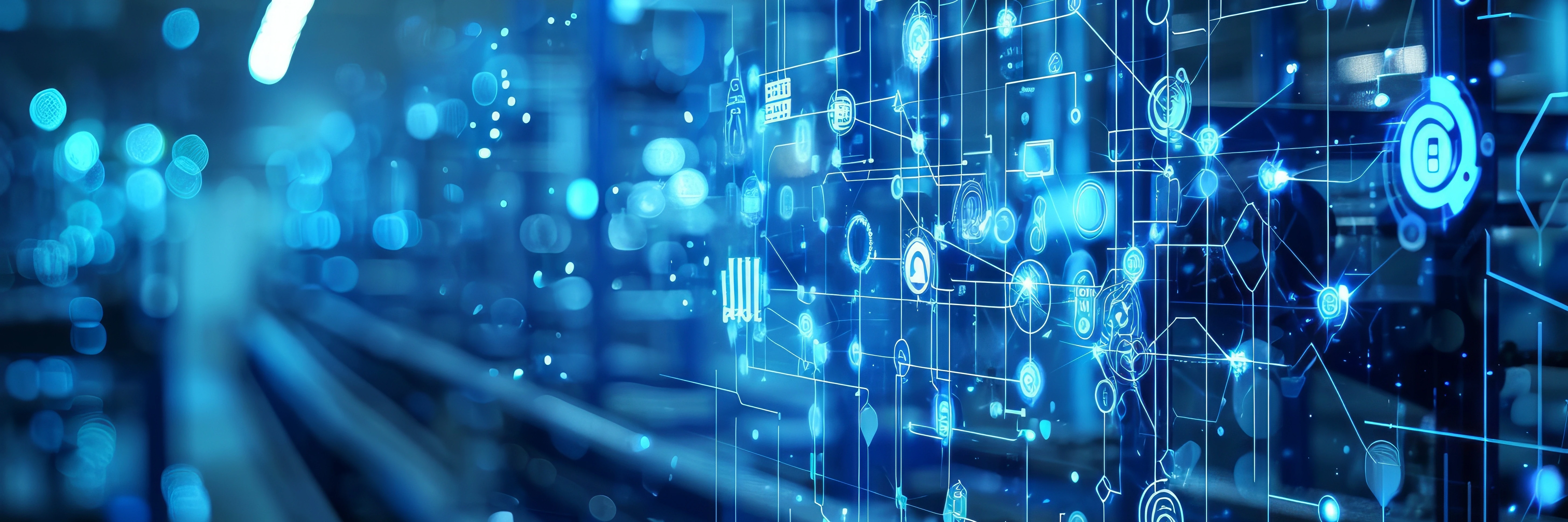 Industrial technology concept. Communication network. INDUSTRY 4.0. Factory automation Ai in Manufacturing