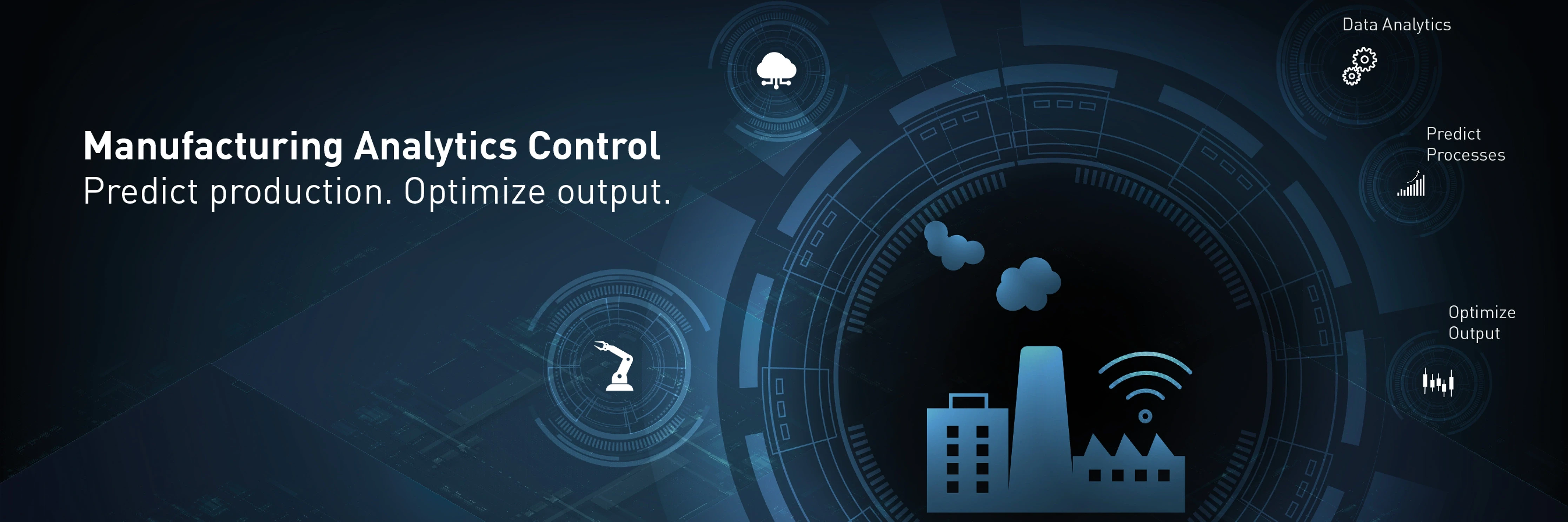 iTAC Manufacturing Analytics Control iTAC Key Visual Manufacturing Analytics Control
